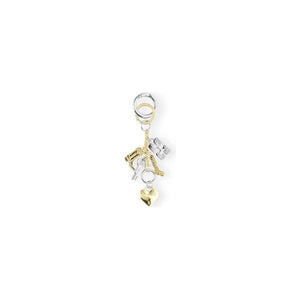 Ganni Bou Charms Keyring Silver and Gold