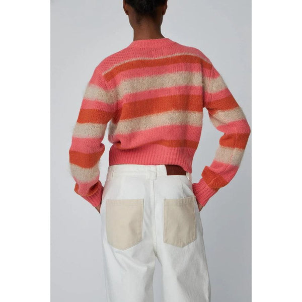 Striped mohair cardigan