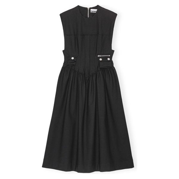 Heavy Cotton Tailoring Corset Midi Dress