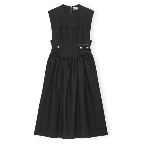 Heavy Cotton Tailoring Corset Midi Dress