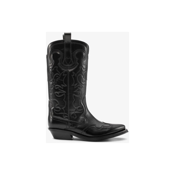 Mid Shaft Embroidered Western Boot